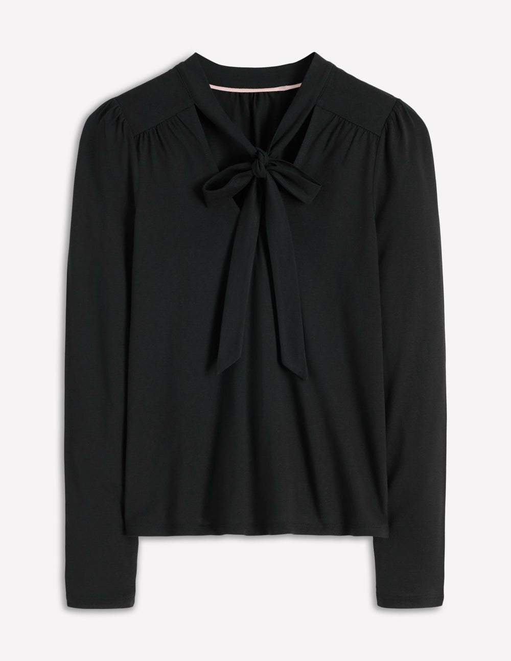 Tie Neck Supersoft Top-Black / Boden Outlet