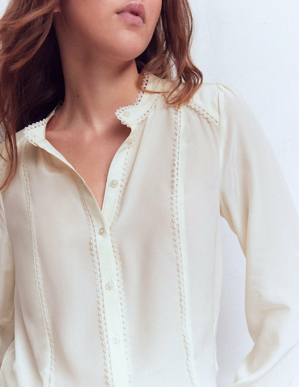 Rhea Trim Detail Silk Top-Ivory / Boden On sale