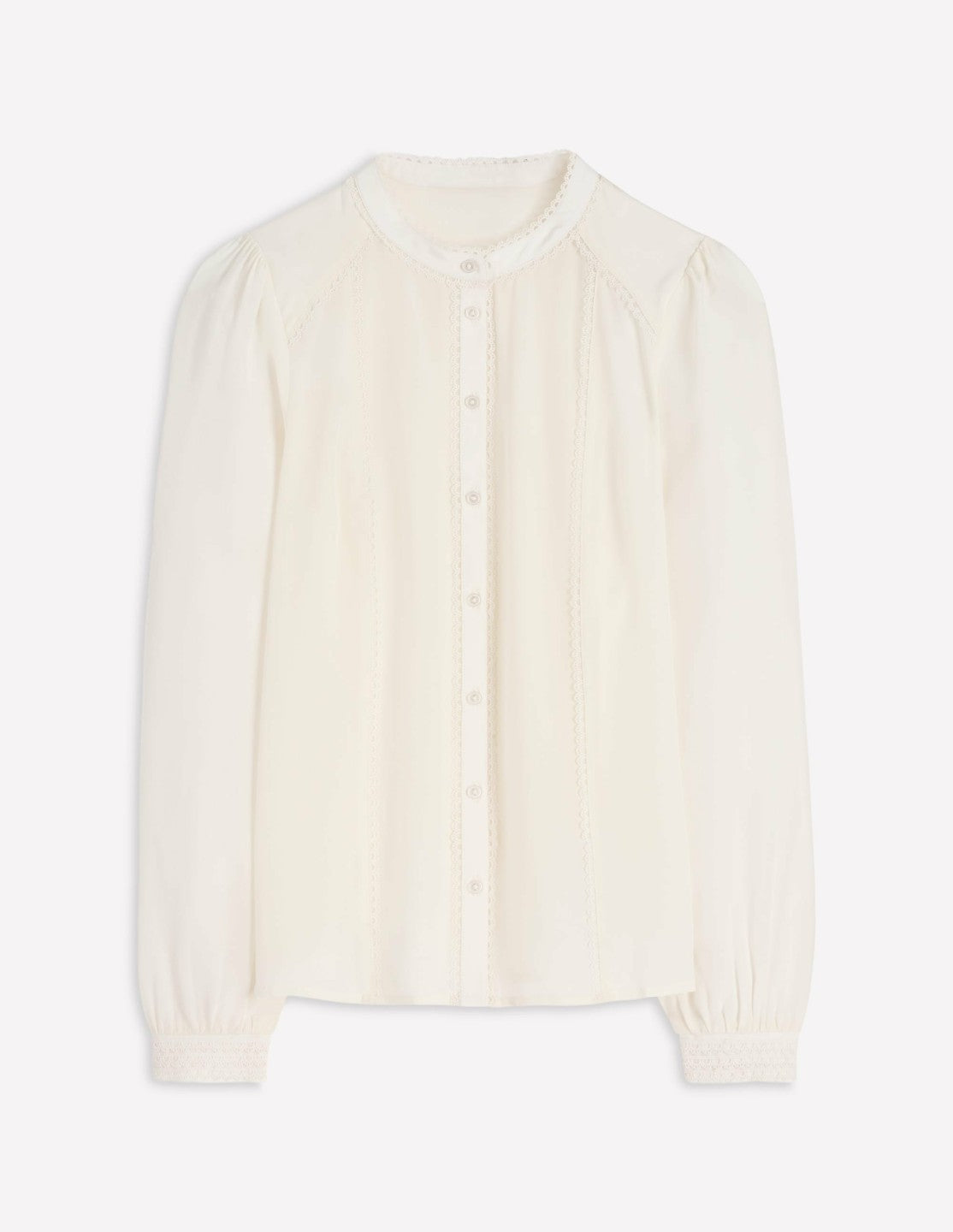 Rhea Trim Detail Silk Top-Ivory / Boden On sale