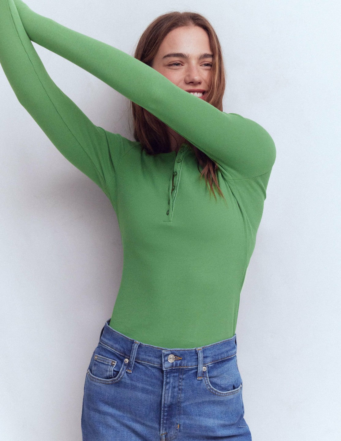 Rib Henley-Willow Green / Boden