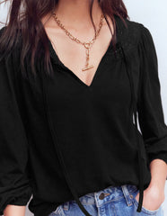 Edi Trim Detail Top-Black / Boden Sale