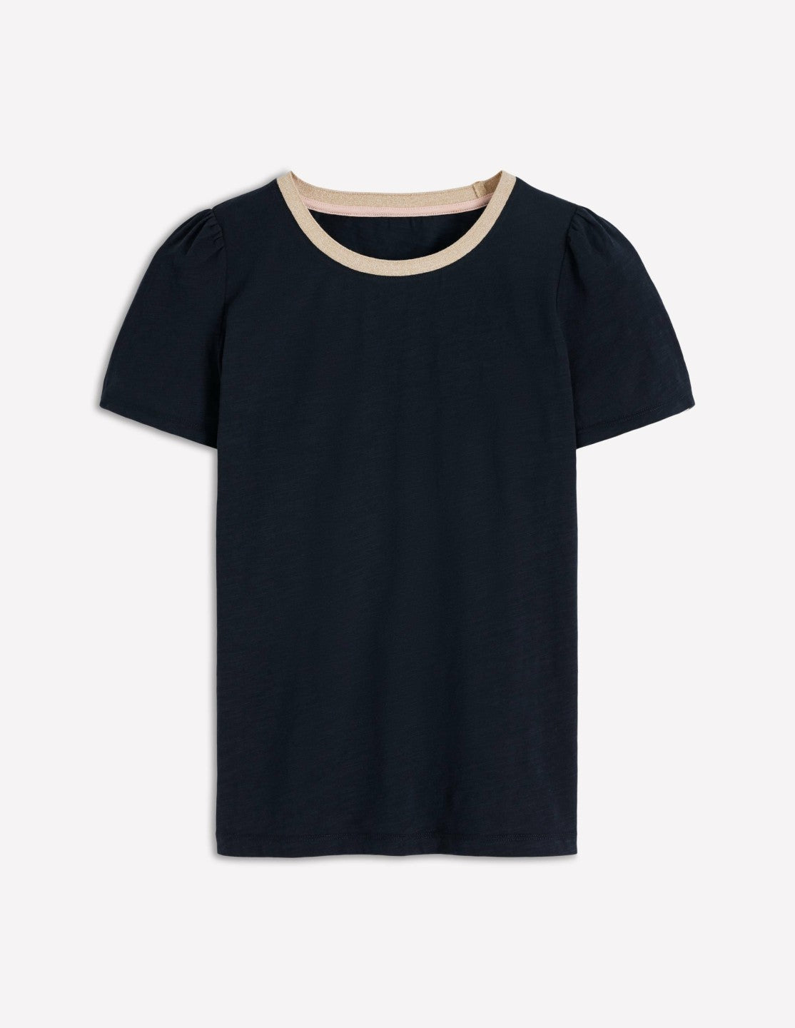 Metallic Trim T-Shirt-Navy / Boden Outlet