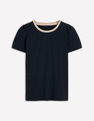 Metallic Trim T-Shirt-Navy / Boden Outlet