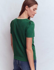 Metallic Trim T-Shirt-Trekking Green / Boden Sale