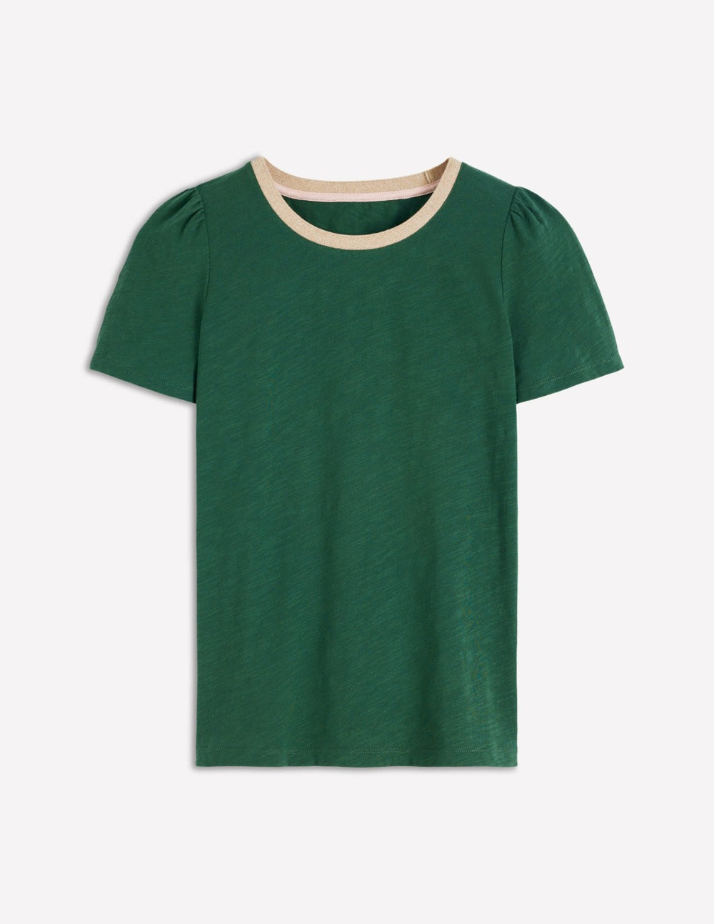 Metallic Trim T-Shirt-Trekking Green / Boden Sale