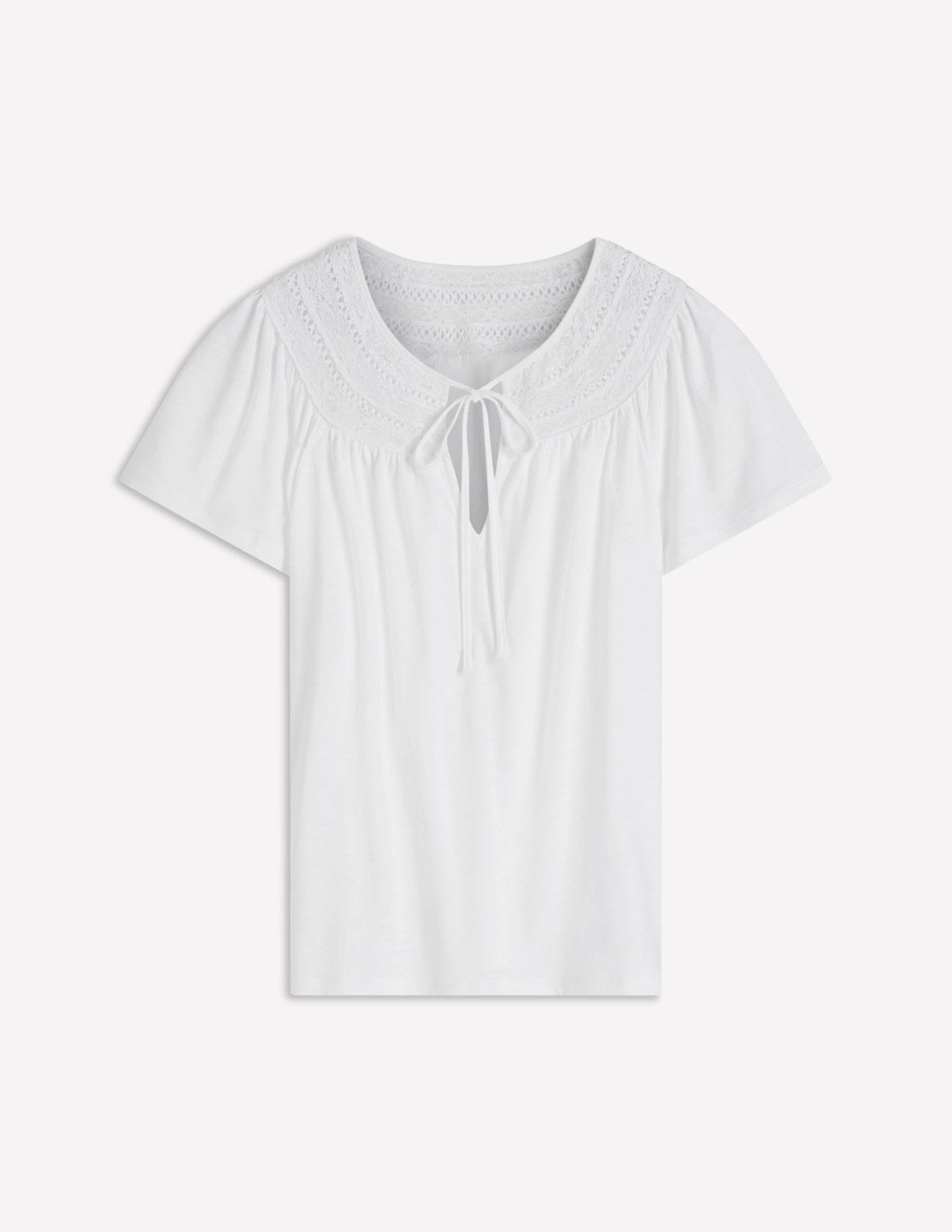 Edi Trim Detail T-shirt-White / Boden On sale
