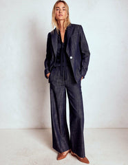 Tie Neck Supersoft Top-Navy / Boden Discount