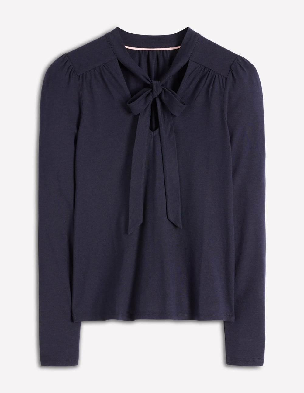 Tie Neck Supersoft Top-Navy / Boden Discount