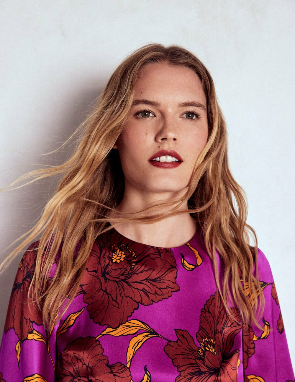 Feather Cuff Top-Regal Purple, Peony Bloom / Boden On sale