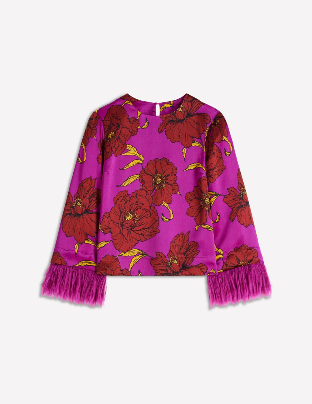 Feather Cuff Top-Regal Purple, Peony Bloom / Boden On sale