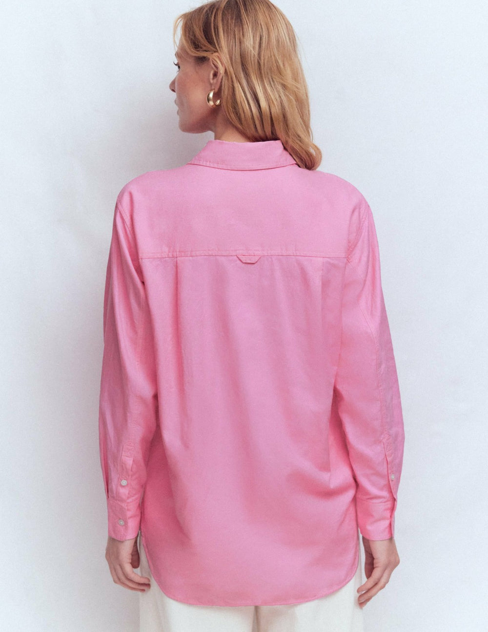 Sadie Relaxed Cotton Shirt-Pink Floral Beaded Oxford / Boden us