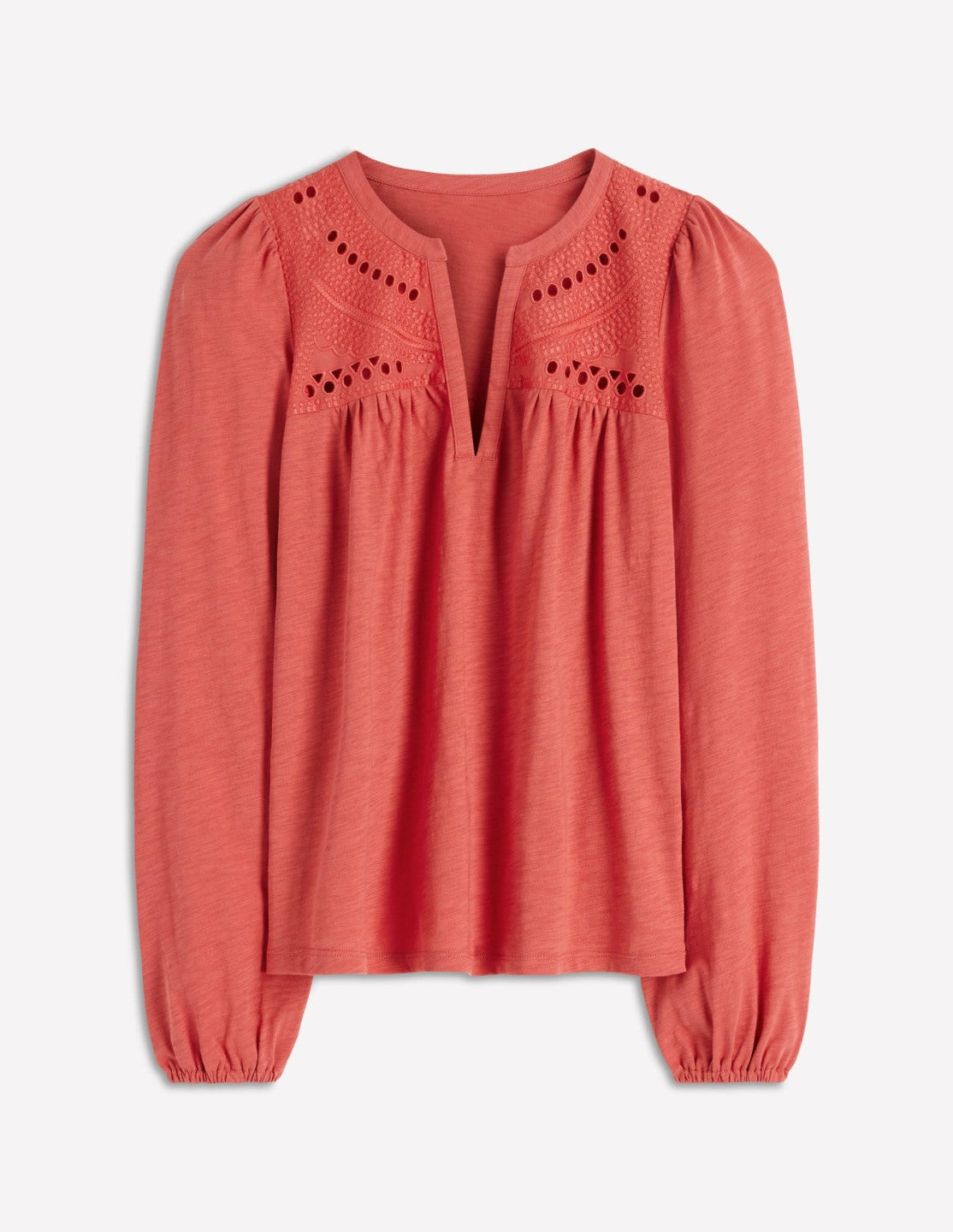 Woven-Mix Notch Neck Top-Baked Apple / Boden Outlet