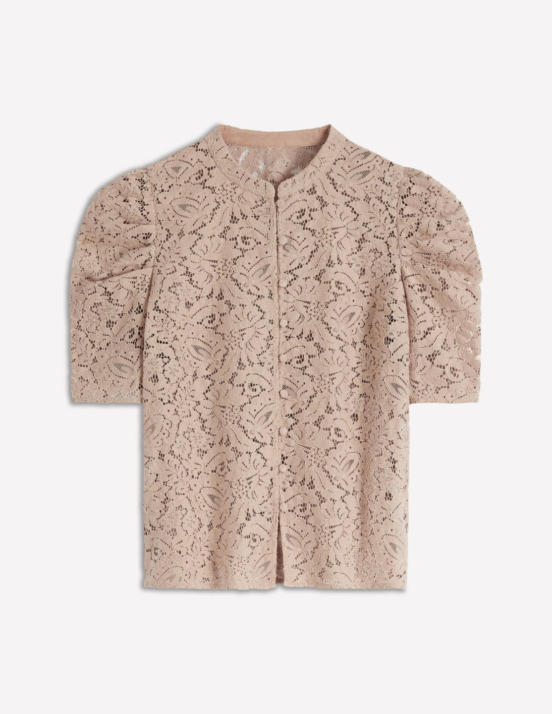 Lace Mutton Sleeve Top-Heather Rose / Boden