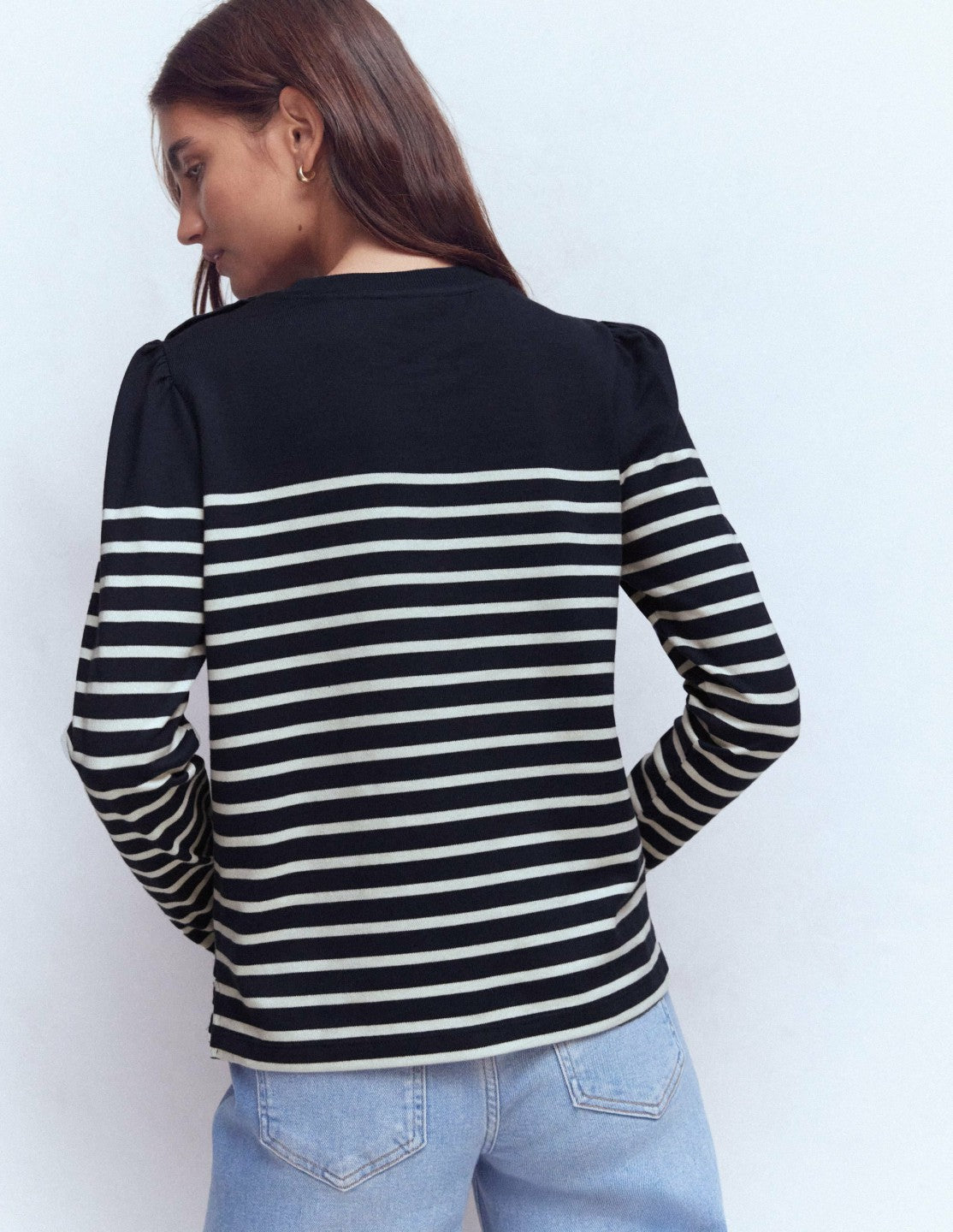 Button Shoulder Mariner-Navy and Ivory Stripe / Boden Outlet
