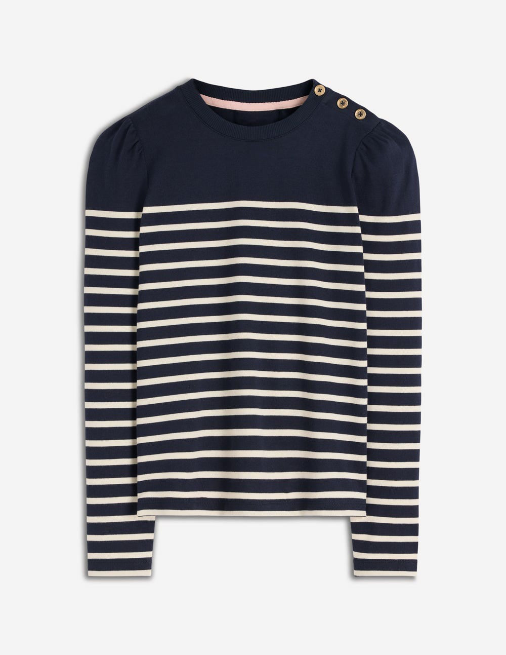 Button Shoulder Mariner-Navy and Ivory Stripe / Boden Outlet