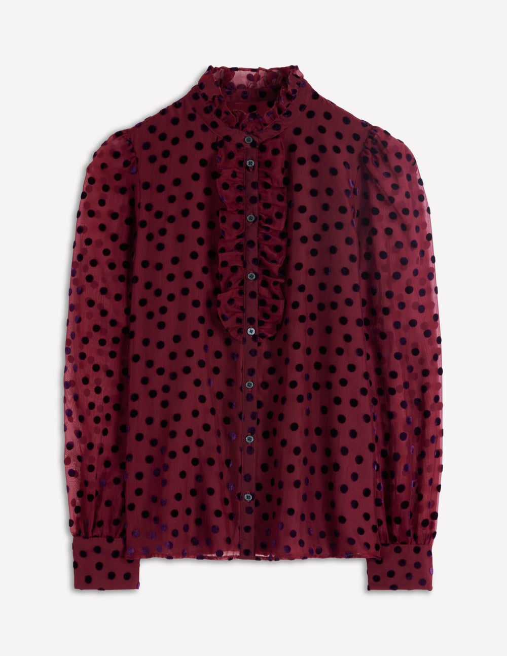 Sasha Devore Velvet Top-Deep Wisteria Spot / Boden Sale