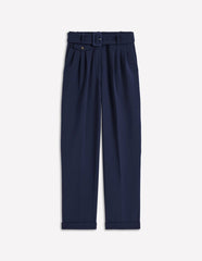 Pleat Front Pants-Navy / Boden Online