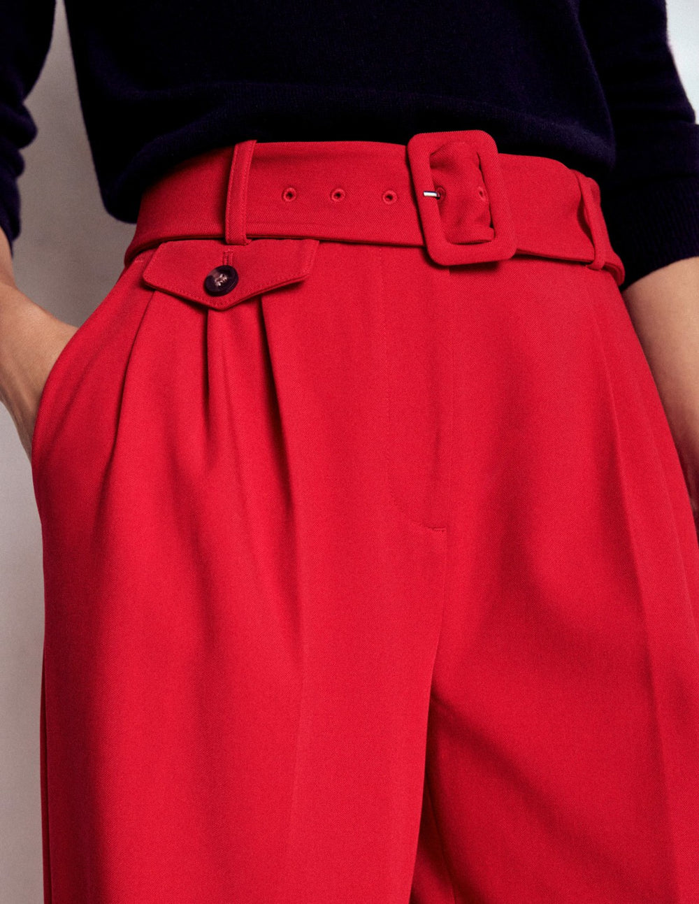 Pleat Front Pants-Chilli Pepper / Boden Discount