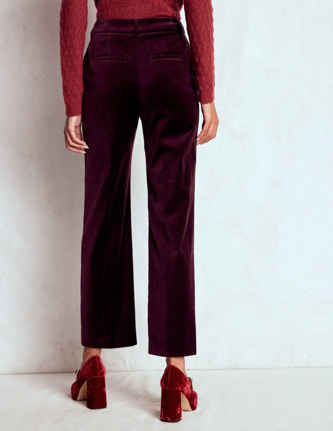 Canonbury Velvet Pants-Dark Cherry / Boden On sale