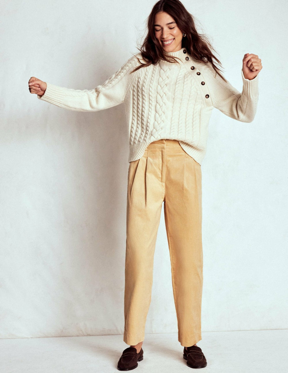 Bloomsbury Cord Pants-Stone / Boden