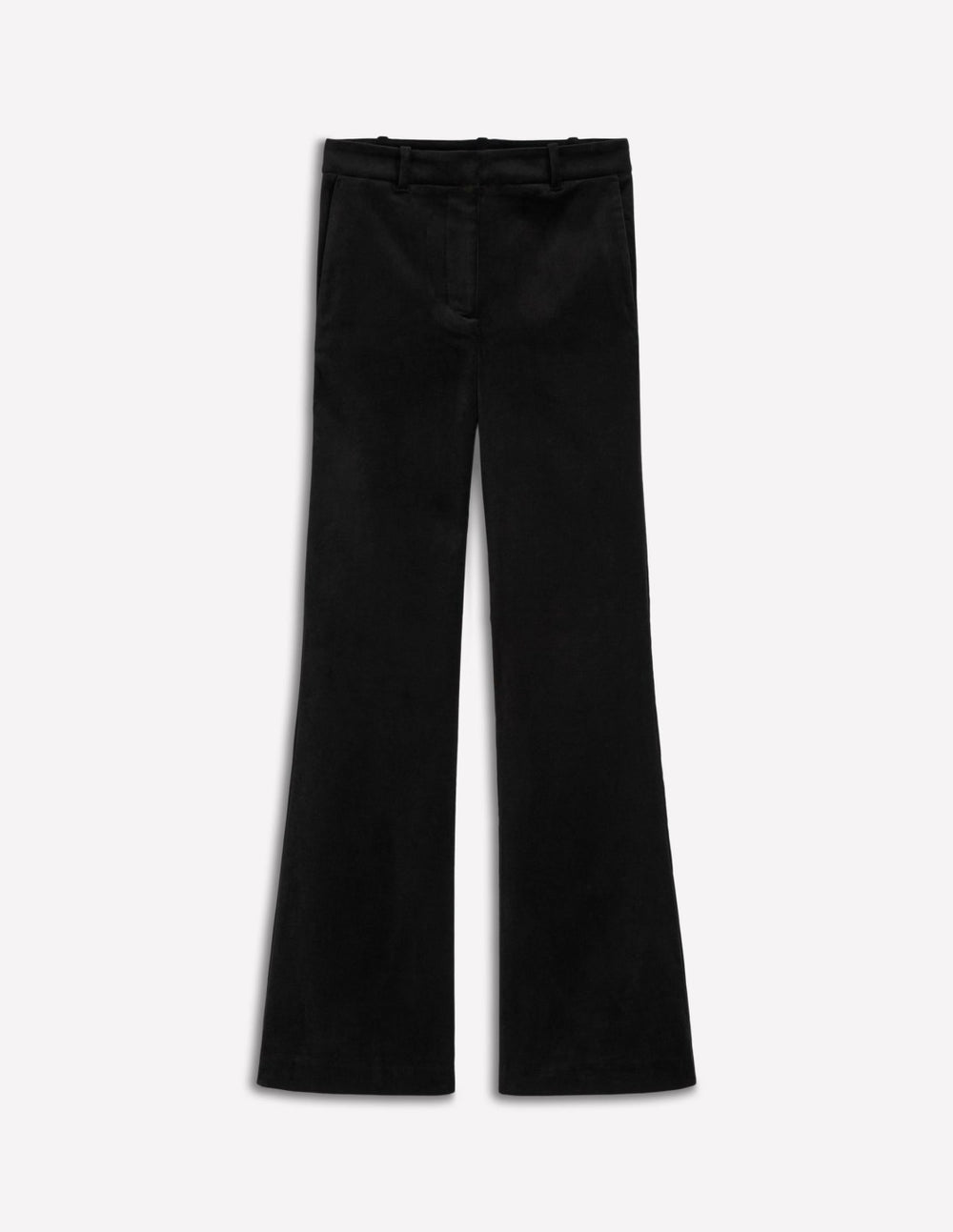 Fitted Velvet Flare Pants-Black / Boden Online