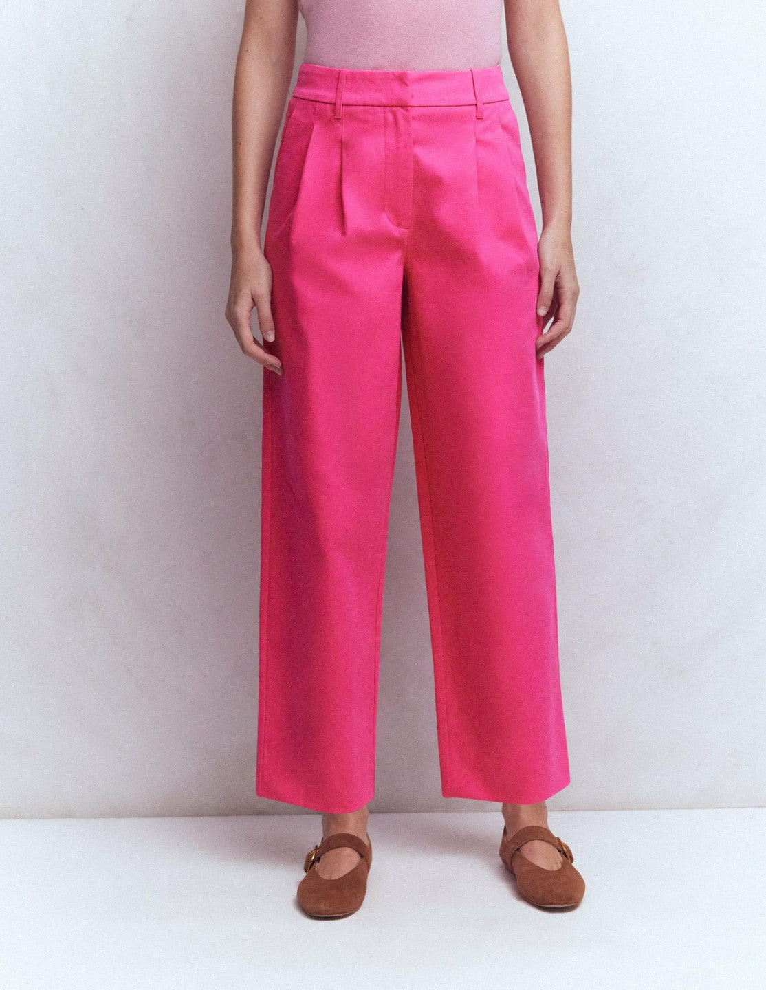 Bloomsbury Cotton Pants-Pink Peony / Boden Discount