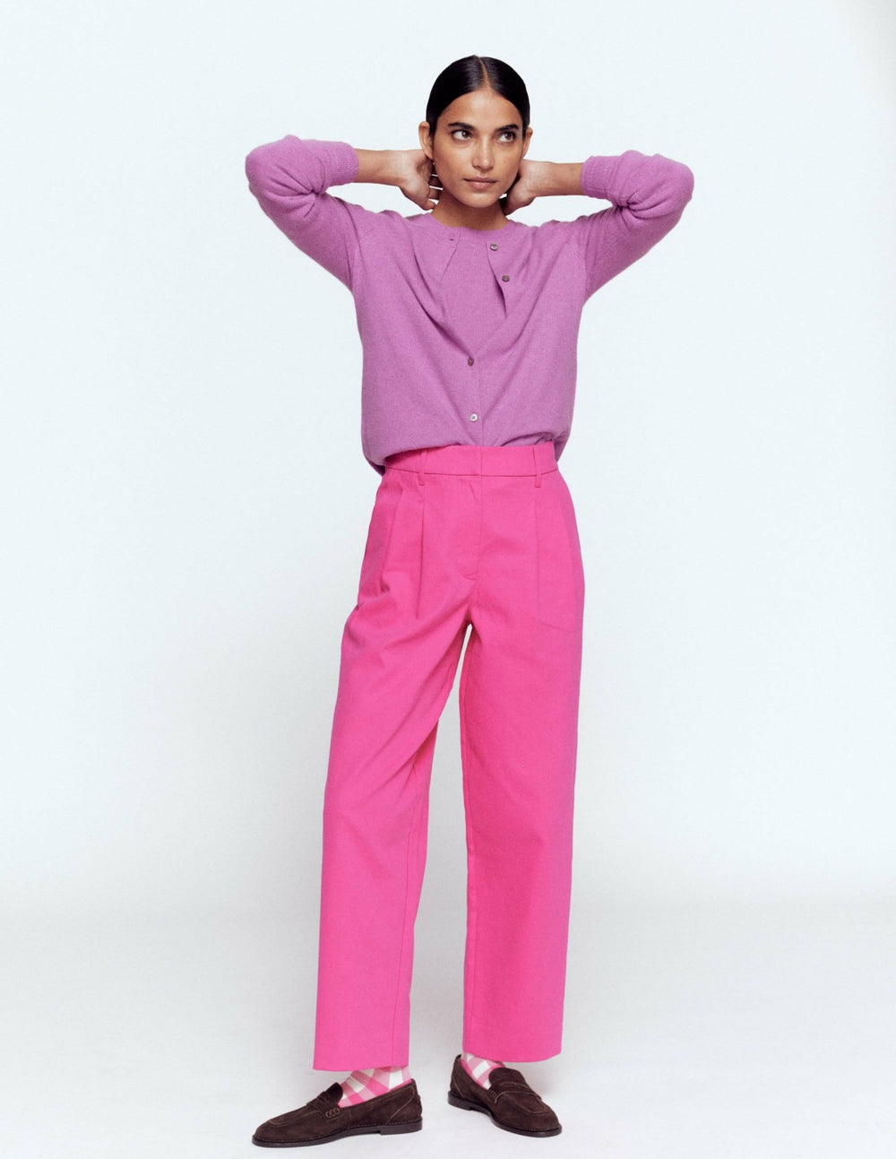 Bloomsbury Cotton Pants-Pink Peony / Boden Discount