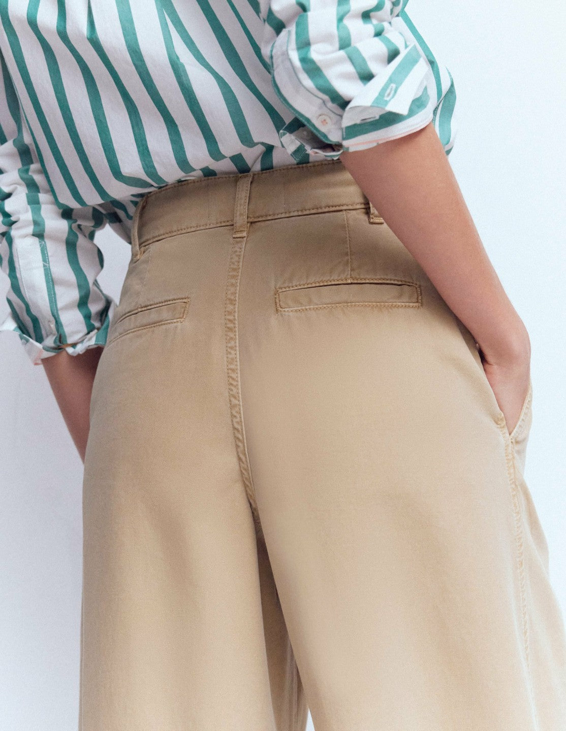 Pleat Barrel Leg Pants-Stone / Boden On sale