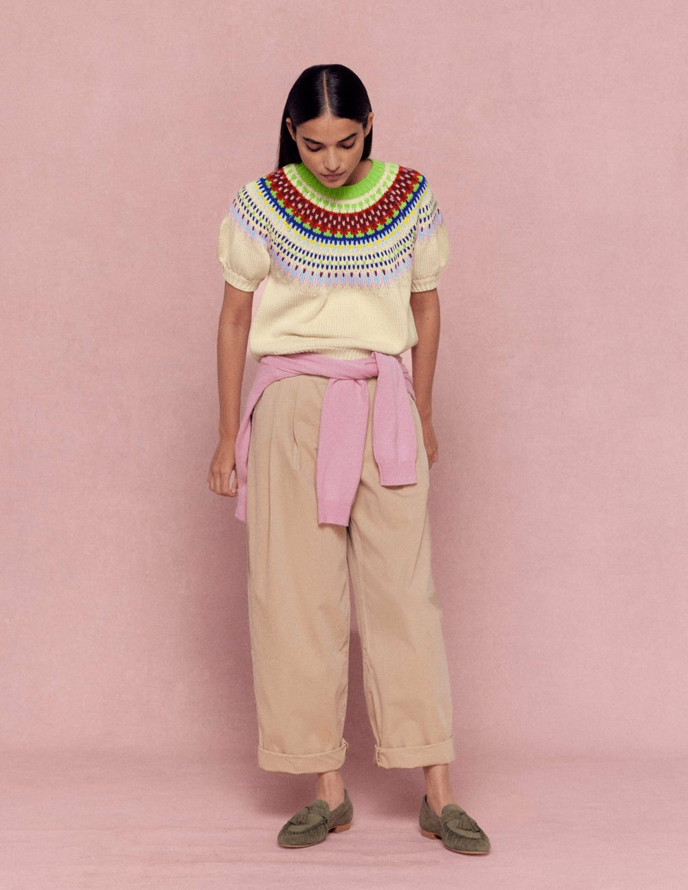 Pleat Barrel Leg Pants-Stone / Boden On sale