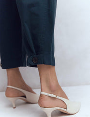 Pleat Barrel Leg Pants-Navy / Boden