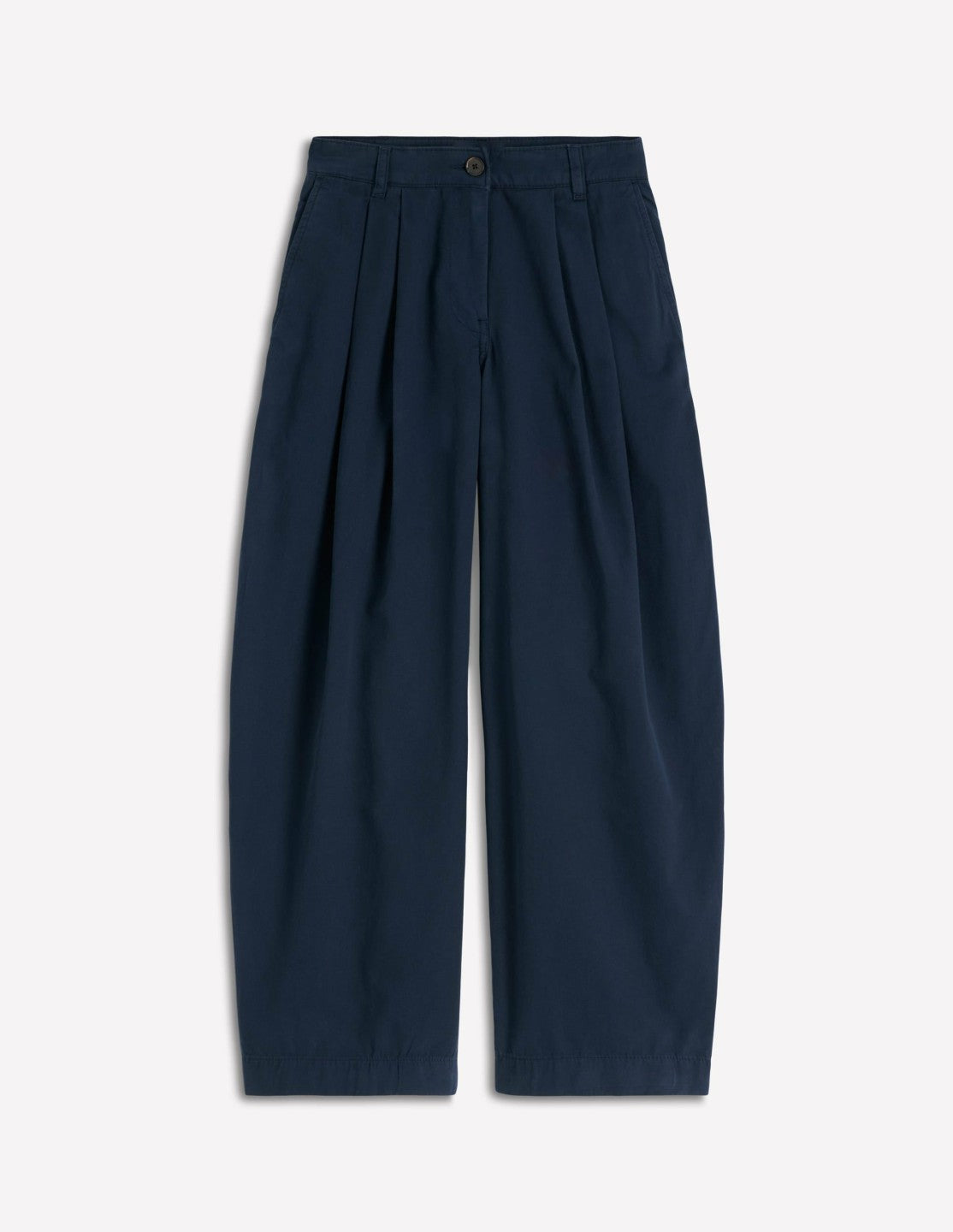 Pleat Barrel Leg Pants-Navy / Boden