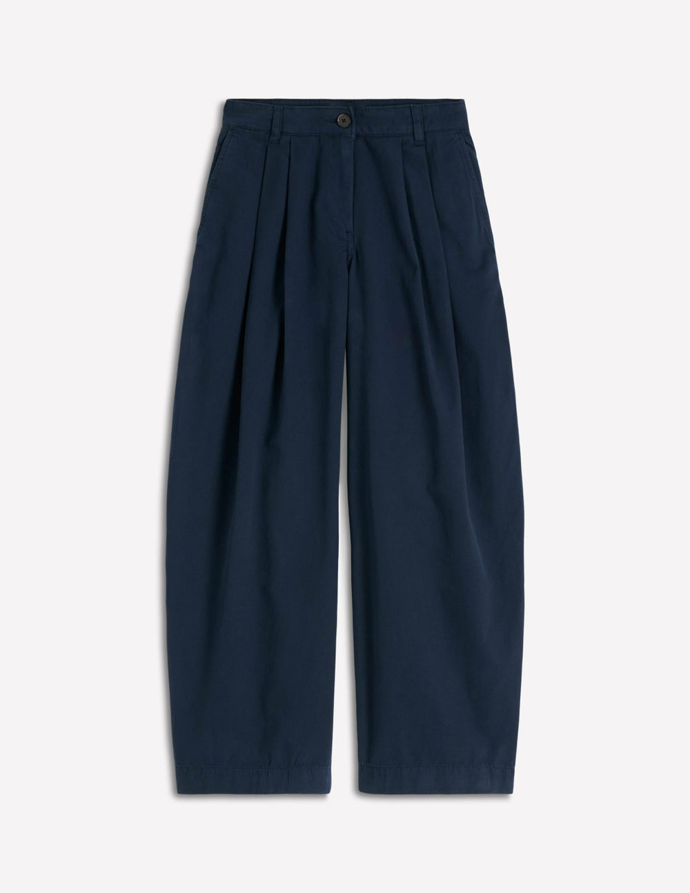 Pleat Barrel Leg Pants-Navy / Boden