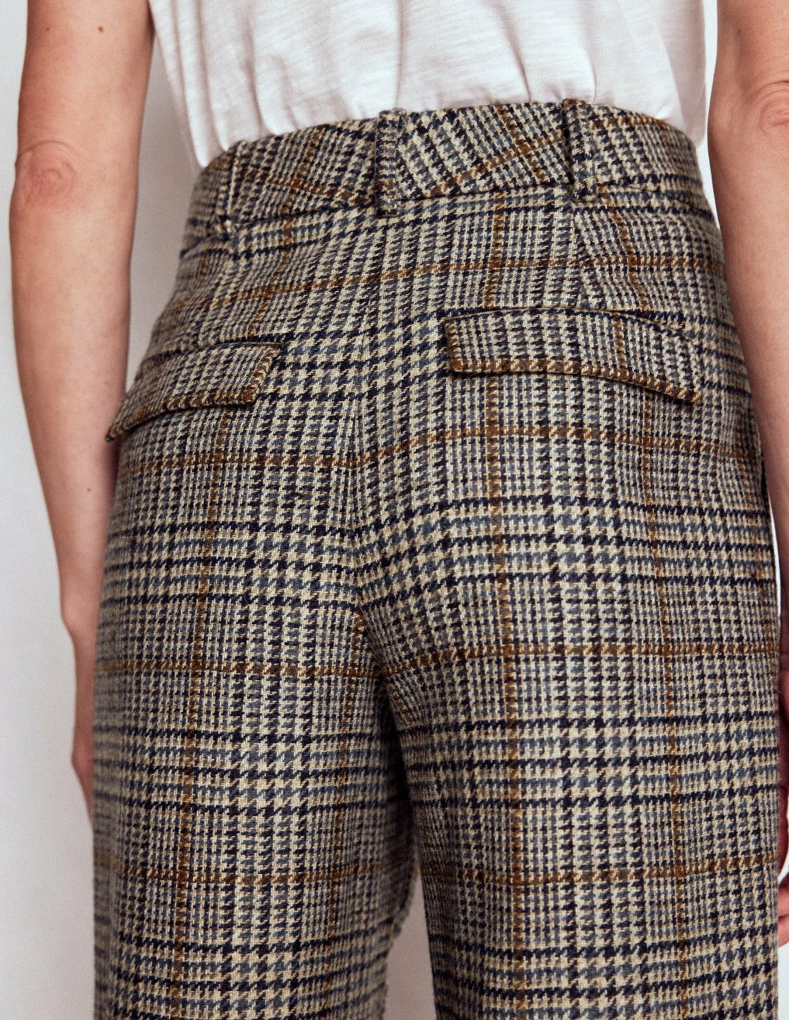 Bloomsbury Wool Pants-Blue and Grey Prince of Wales / Boden Sale