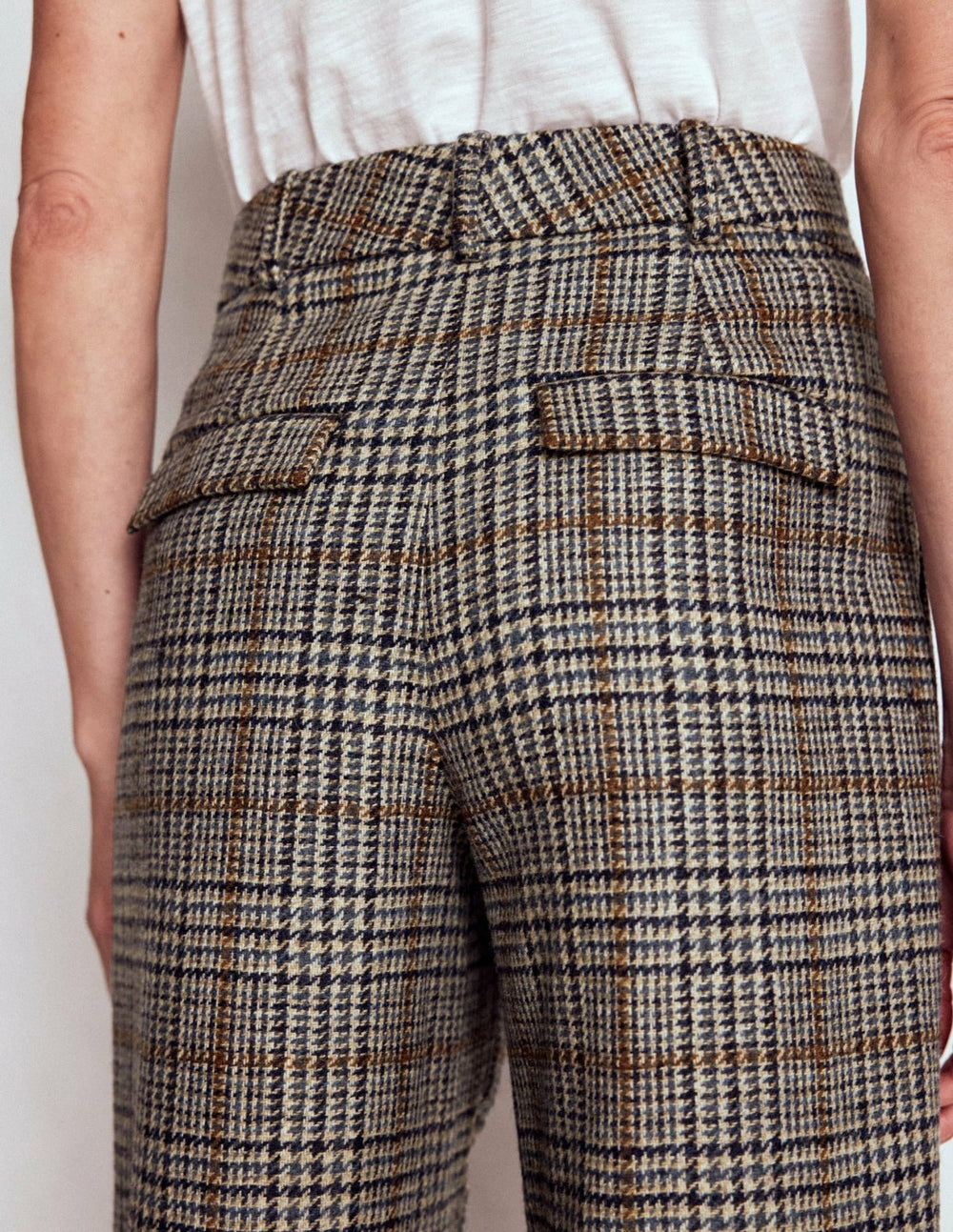 Bloomsbury Wool Pants-Blue and Grey Prince of Wales / Boden Sale