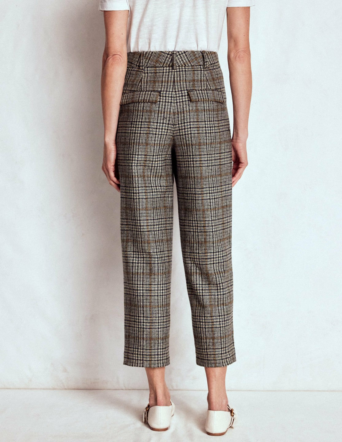 Bloomsbury Wool Pants-Blue and Grey Prince of Wales / Boden Sale