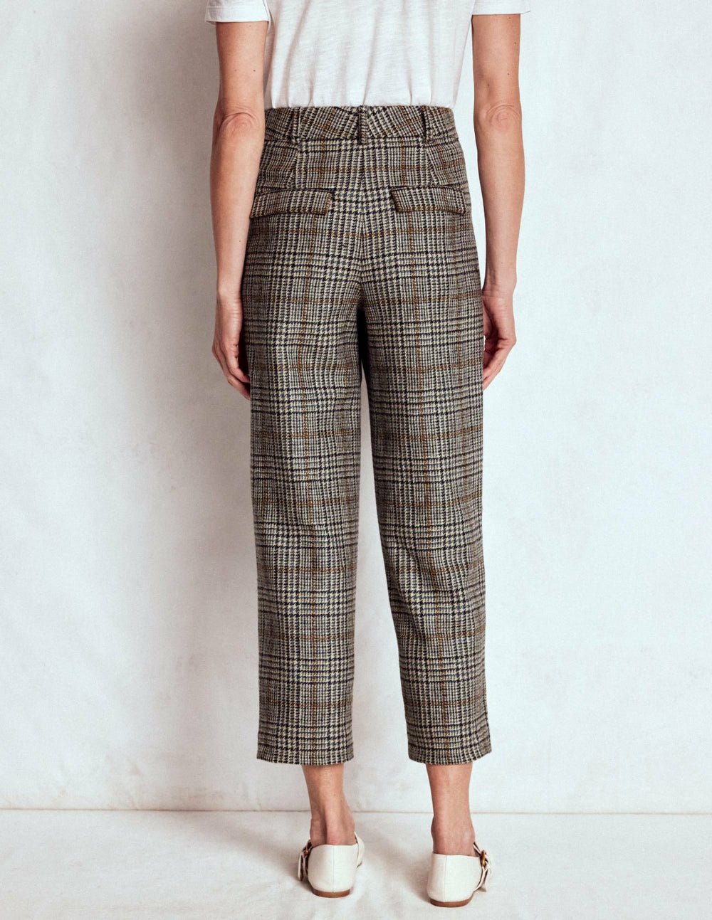 Bloomsbury Wool Pants-Blue and Grey Prince of Wales / Boden Sale