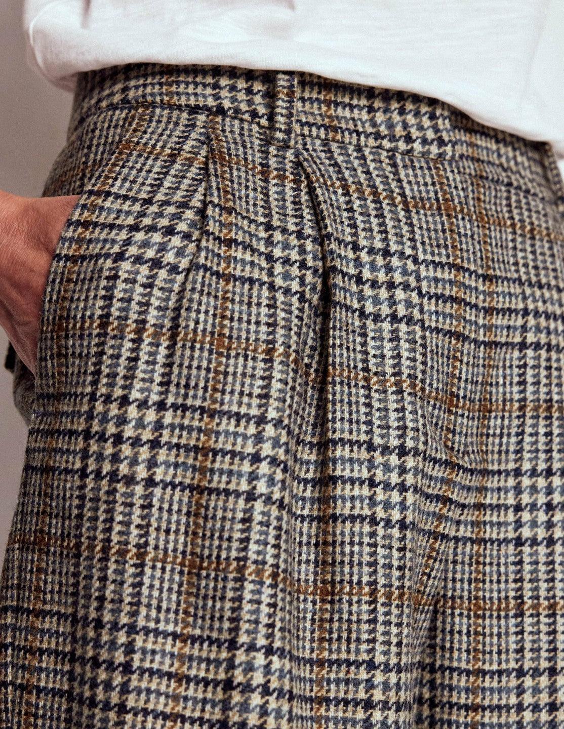 Bloomsbury Wool Pants-Blue and Grey Prince of Wales / Boden Sale