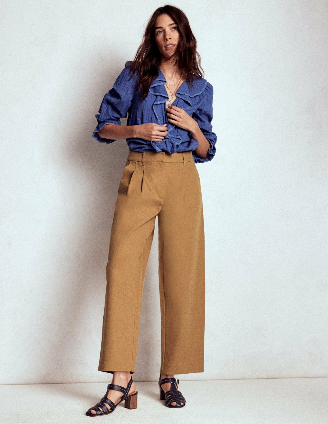 Bloomsbury Cotton Pants-Camel / Boden Online