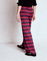 Jacquard Knitted Trousers-Jewel Toned Metallic Wave / Boden Discount