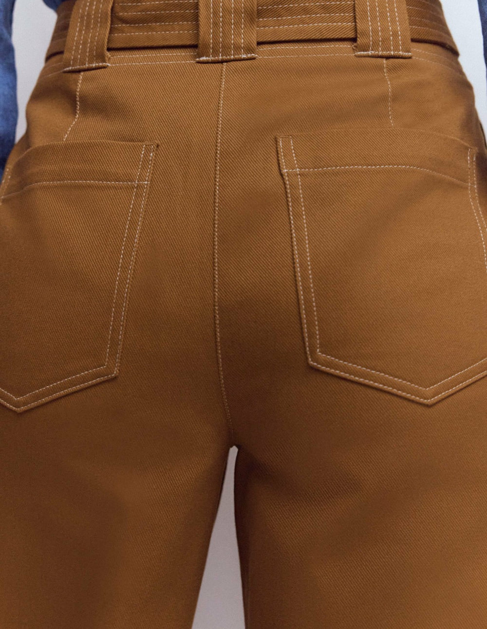 Belted Barrel Leg Pants-GINGERBREAD / Boden On sale