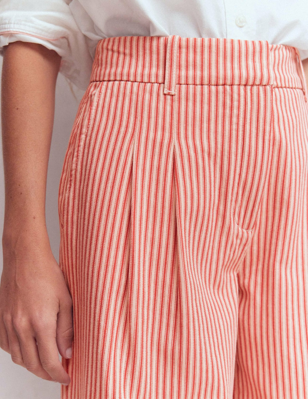 Kensington Wide Leg Pants-Red Ticking Stripe / Boden Sale