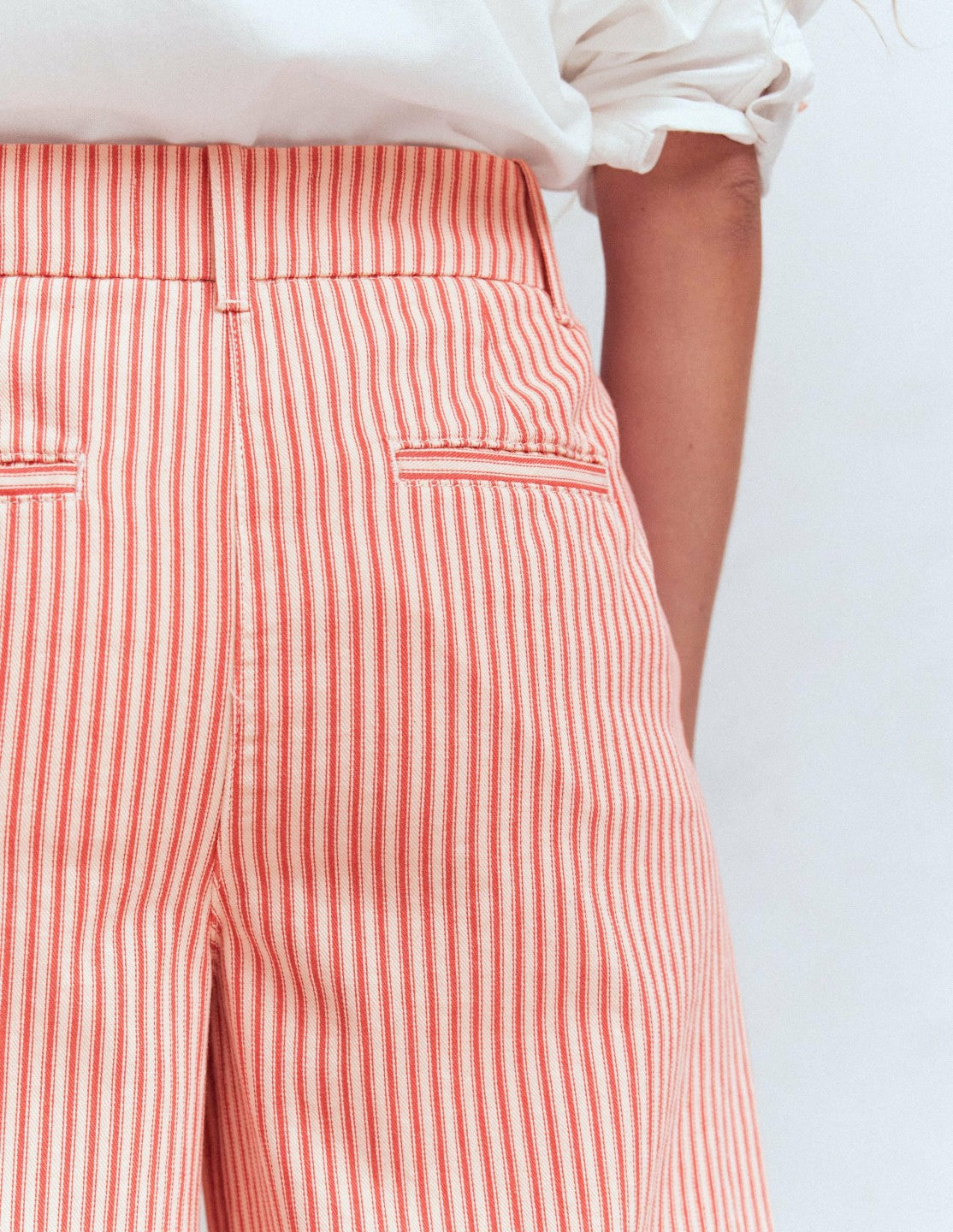 Kensington Wide Leg Pants-Red Ticking Stripe / Boden Sale