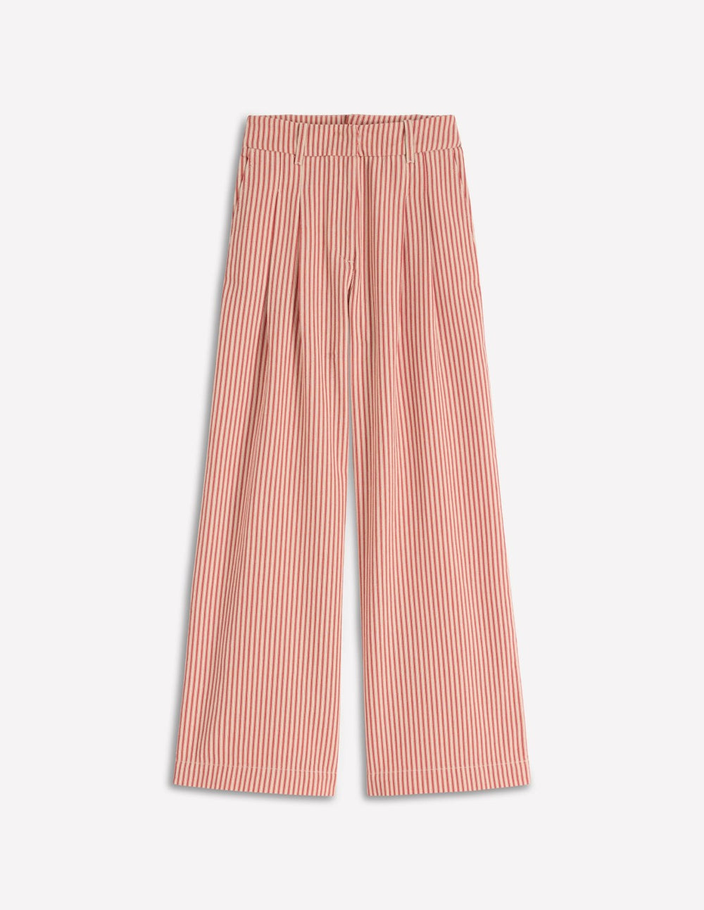 Kensington Wide Leg Pants-Red Ticking Stripe / Boden Sale