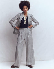 Kensington Wide Leg Pants-Blue and Ivory Stripe / Boden Online