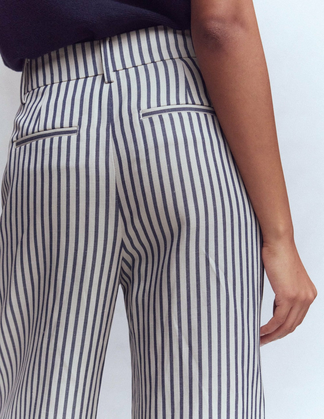 Kensington Wide Leg Pants-Blue and Ivory Stripe / Boden Online