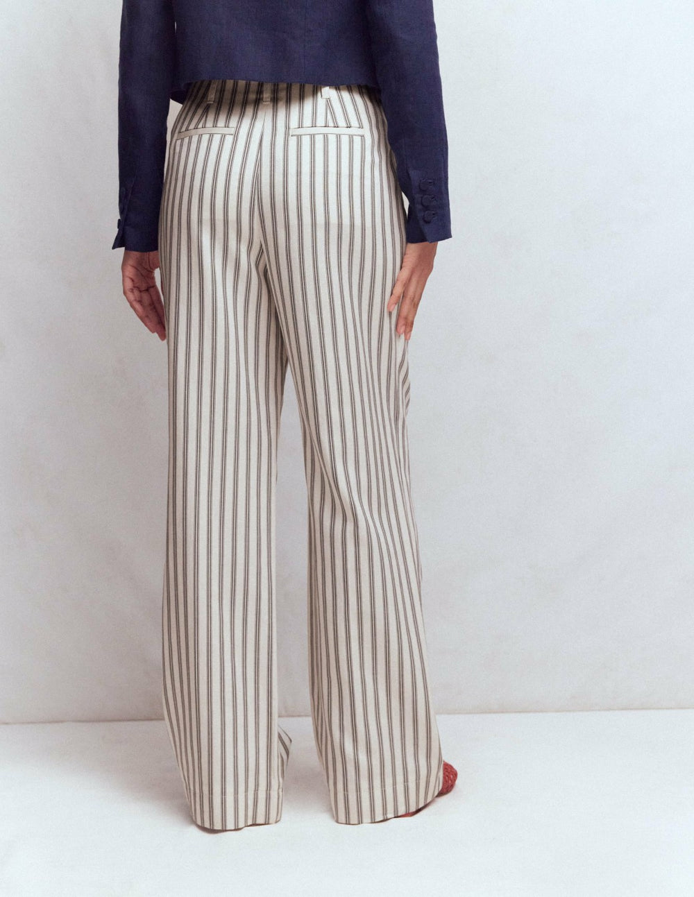 Mayfair Tailored Pants-Ivory, Navy Stripe / Boden Outlet