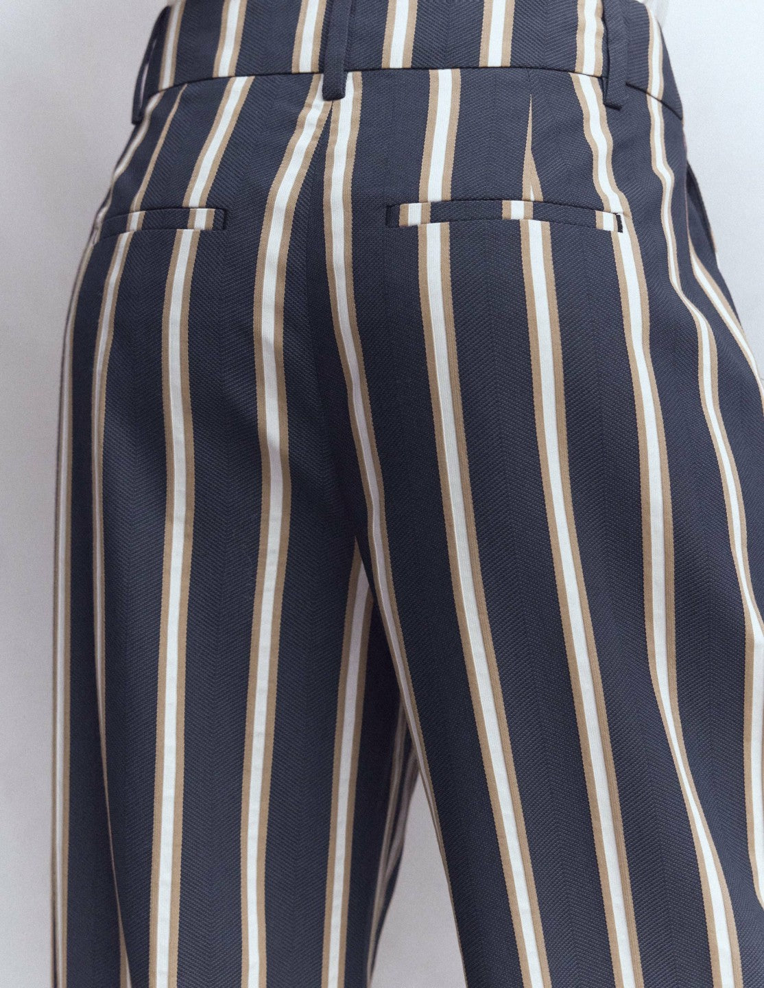 Kensington Tailored Pants-Navy Camel Tram Stripe / Boden On sale