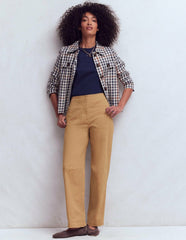 Barrel Leg Chino Pants-Cappuccino / Boden