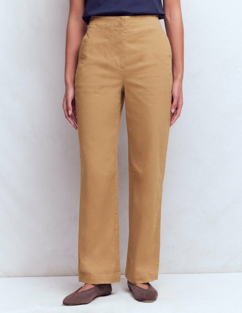 Barrel Leg Chino Pants-Cappuccino / Boden