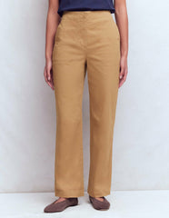 Barrel Leg Chino Pants-Cappuccino / Boden
